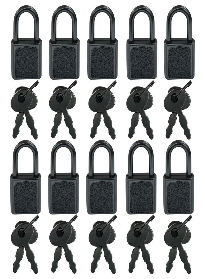 Litoexpe 10 Pcs Mini Cute Diary Padlock Tiny Small Luggage Locks with Keys, Small Metal Padlock Solid Luggage for Jewelry Boxes Decor (Black) - Image 1